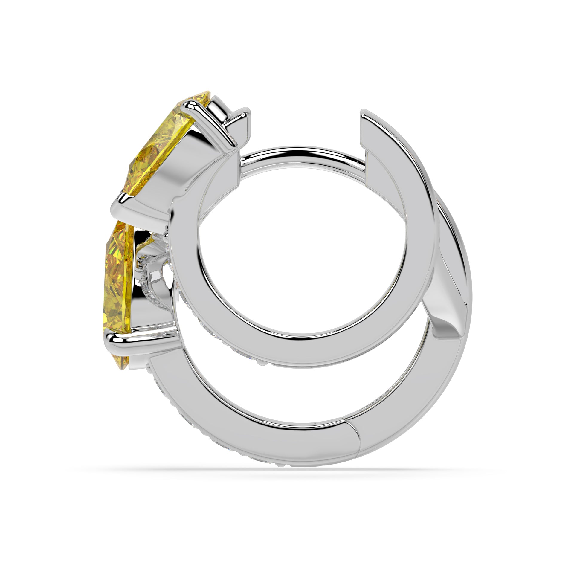 Floating Pavé Hoop Earrings