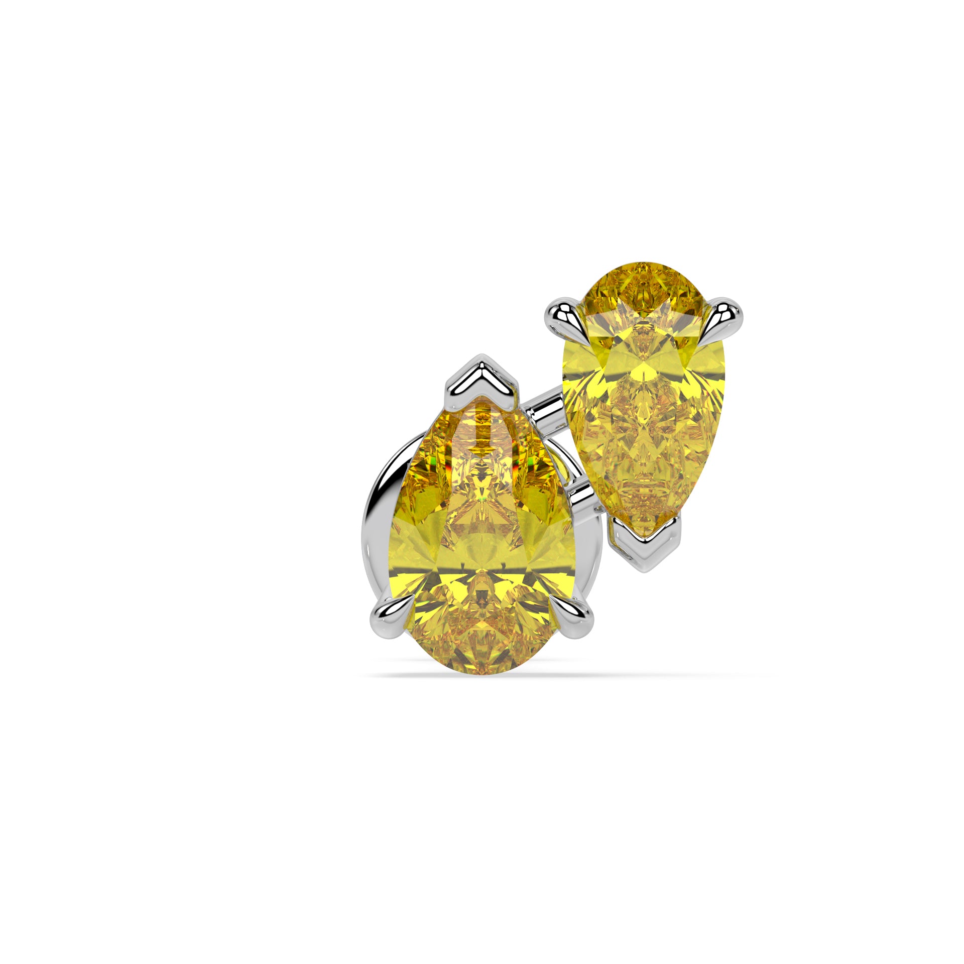 FANCY YELLOW BOLD STUD I PEAR