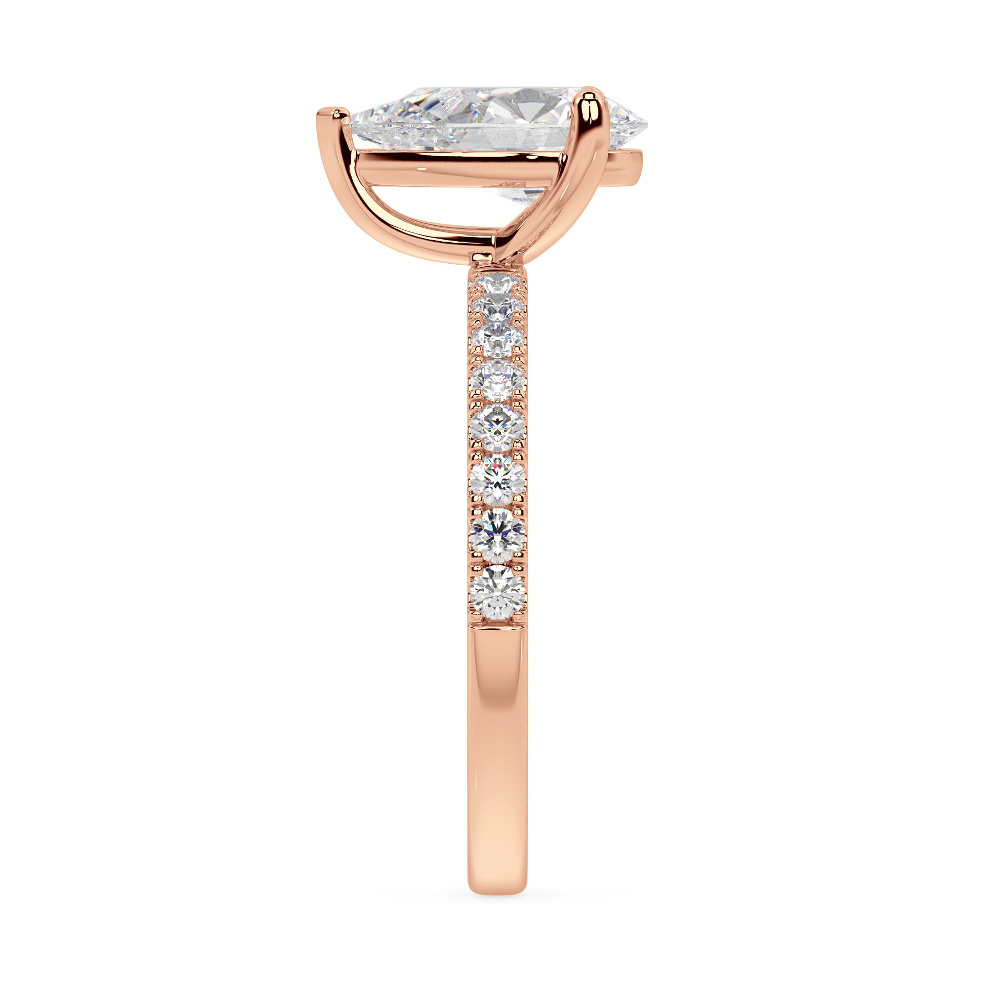 SIGNATURE SOLITAIRE PAVÉ RING I PEAR