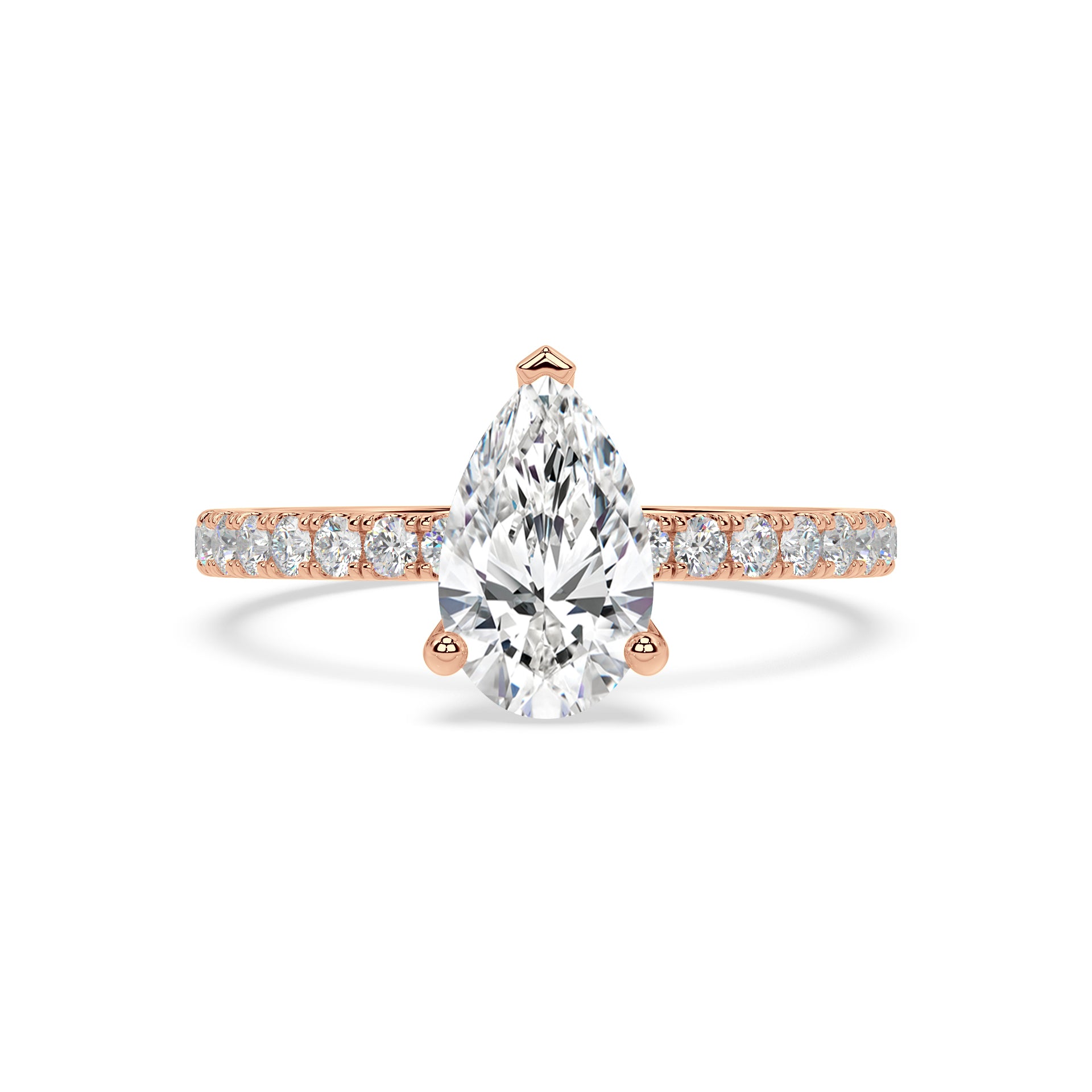 SIGNATURE SOLITAIRE PAVÉ RING I PEAR