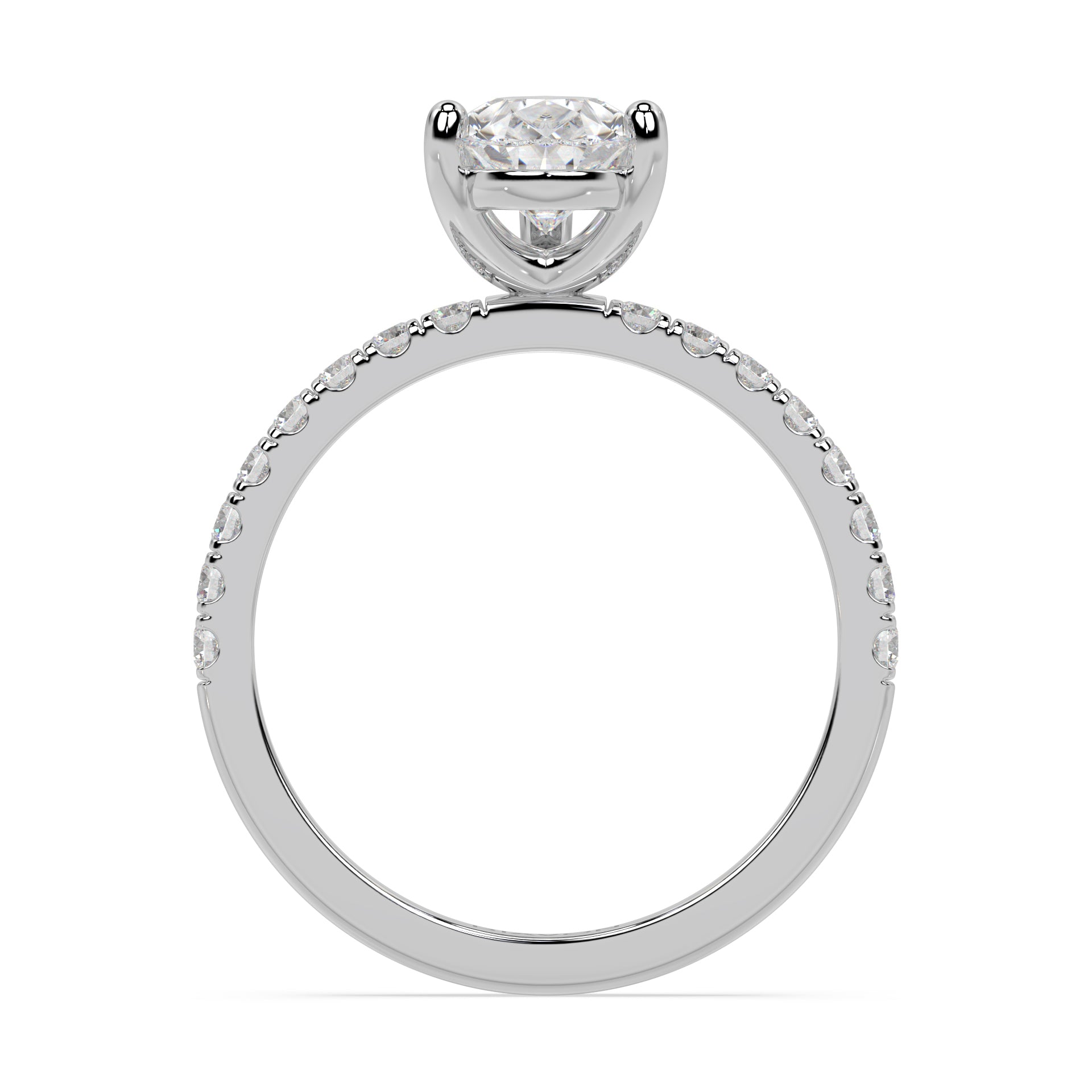 SIGNATURE SOLITAIRE PAVÉ RING I PEAR