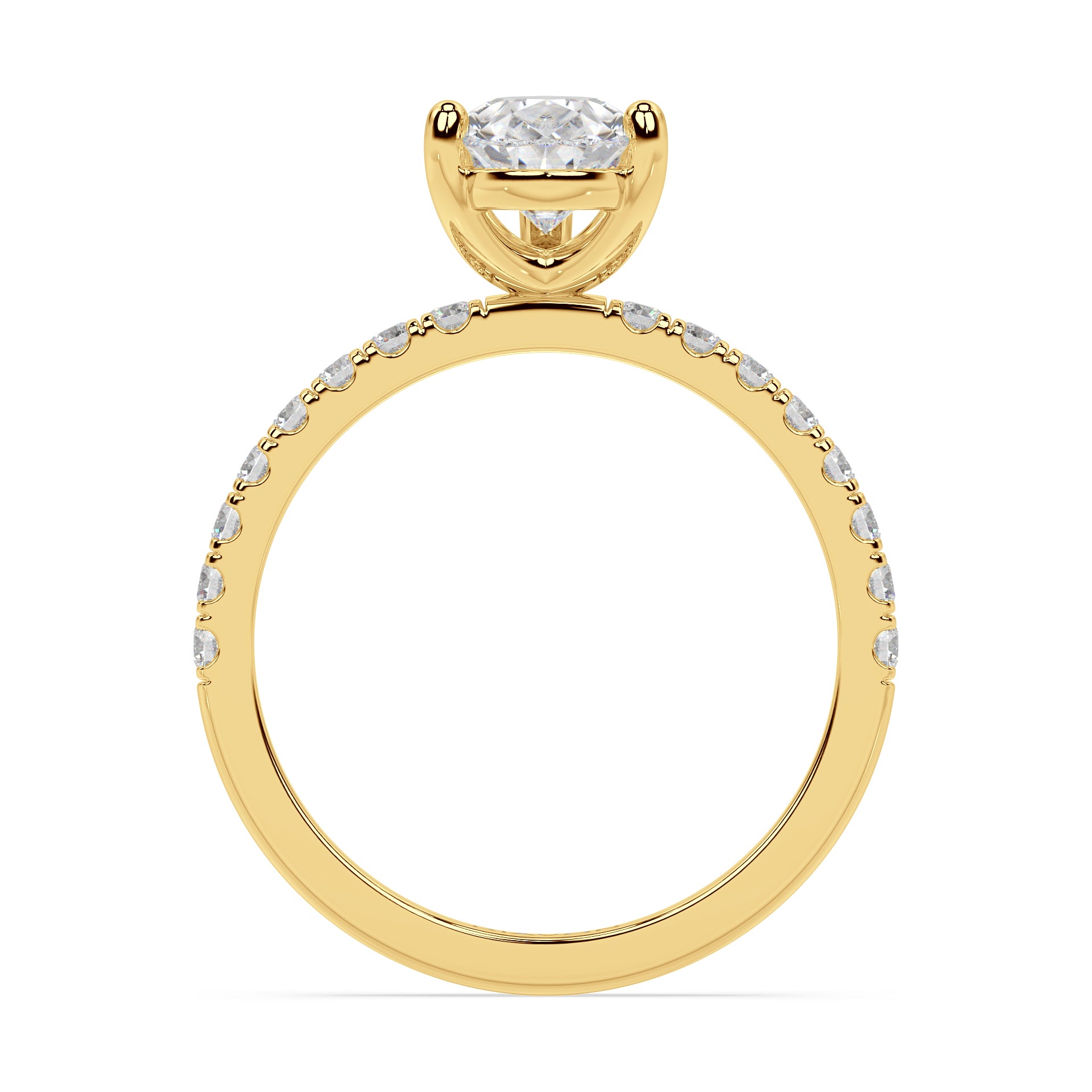 SIGNATURE SOLITAIRE PAVÉ RING I PEAR