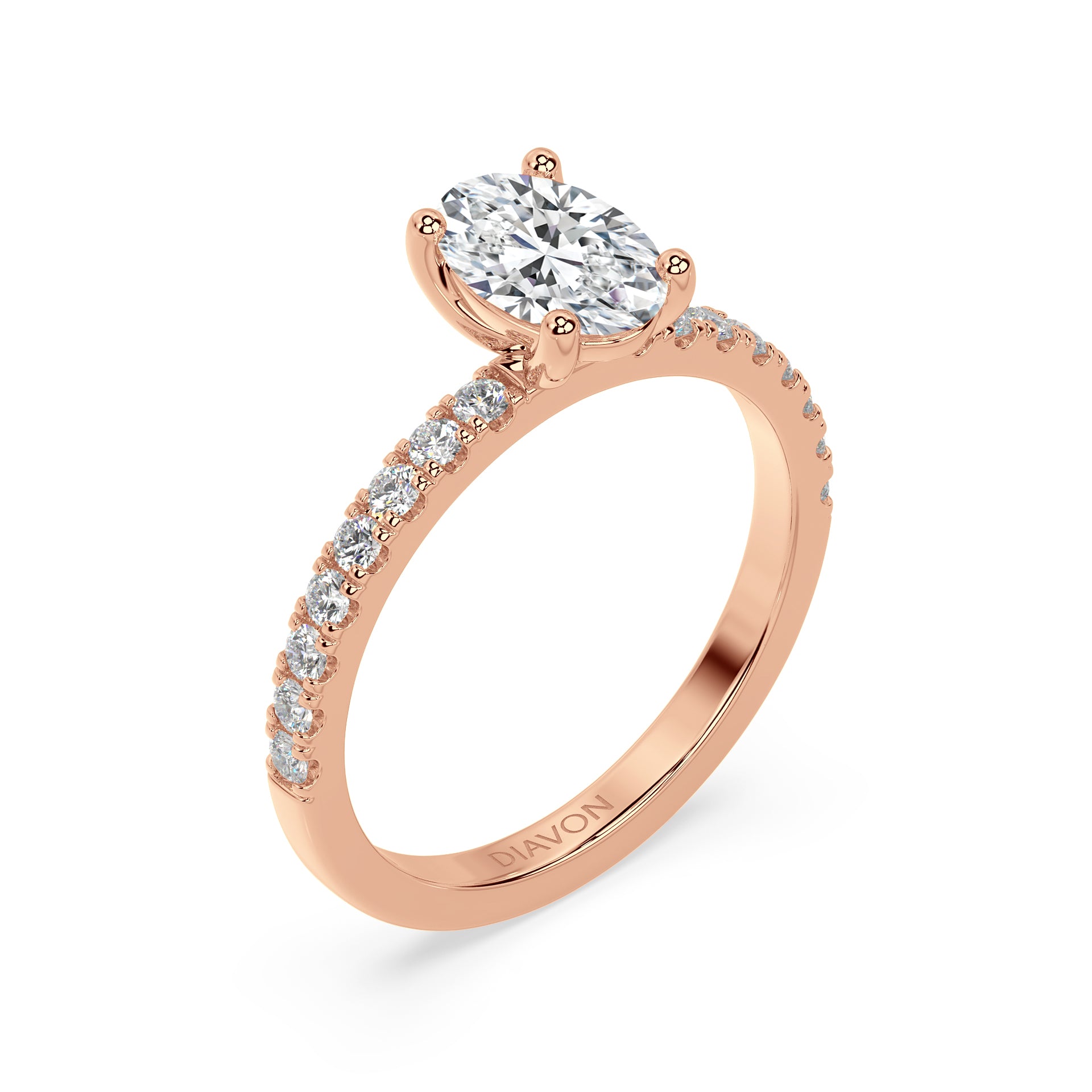 SIGNATURE SOLITAIRE PAVÉ RING I OVAL