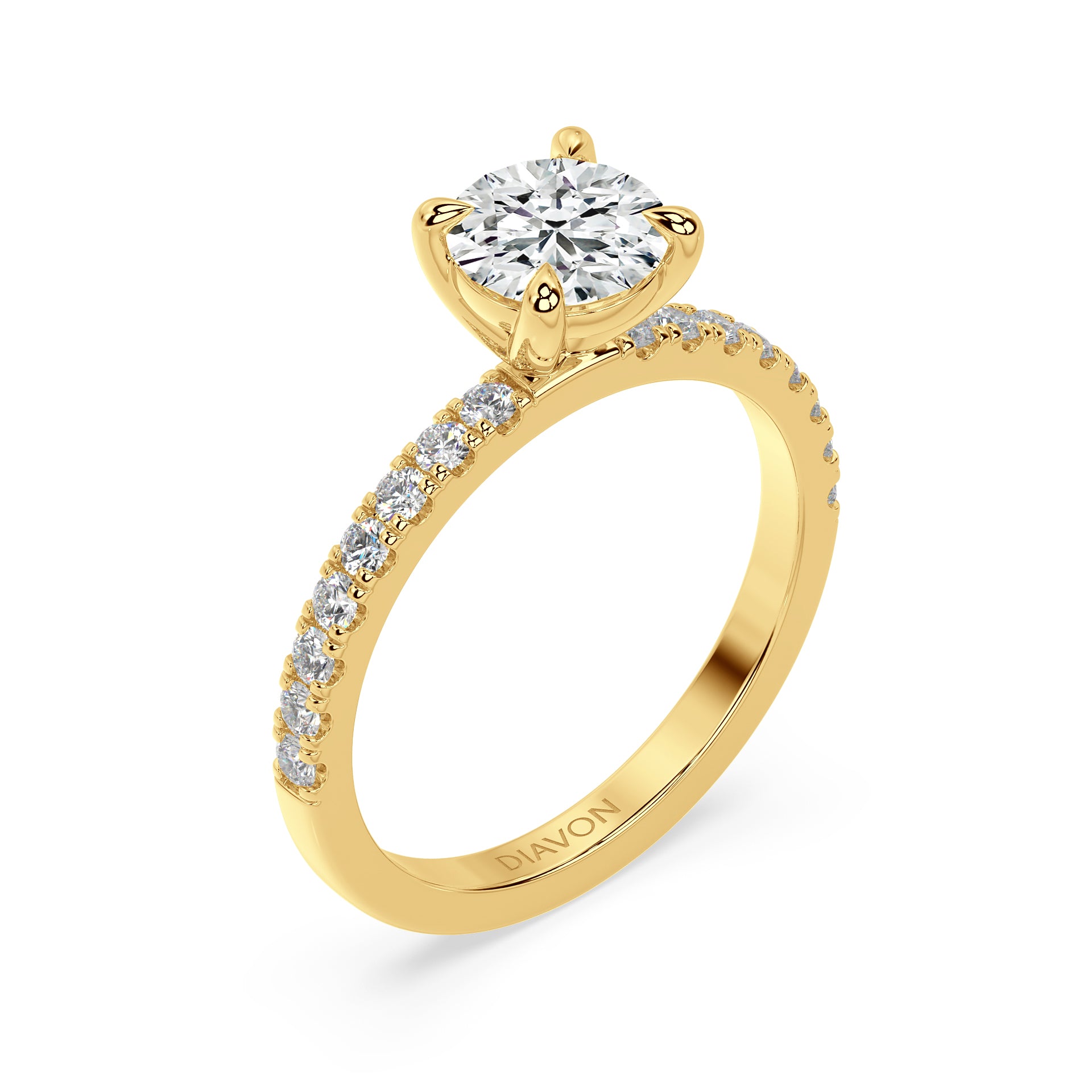 ICONIC SOLITAIRE PAVE RING I ROUND