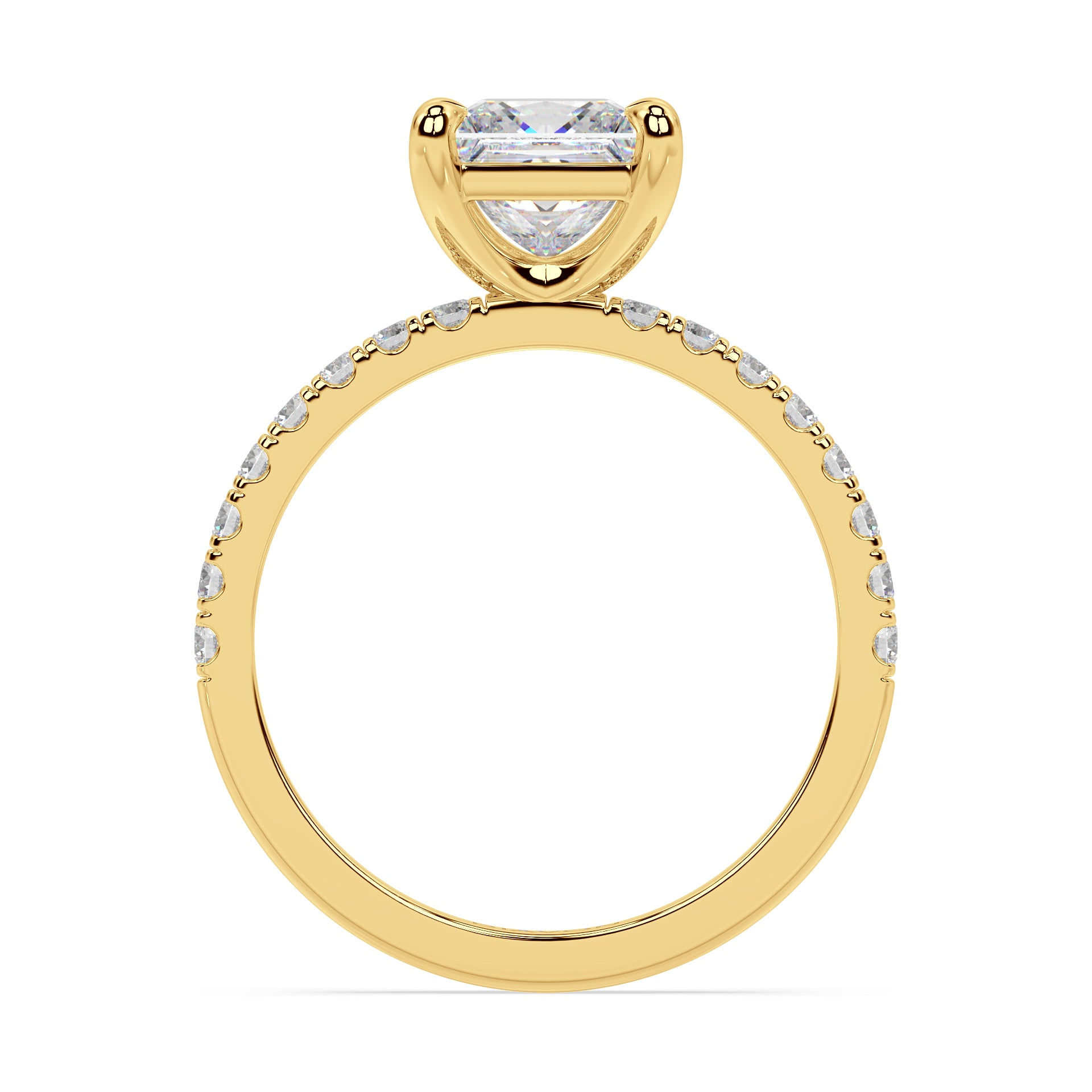 ICONIC SOLITAIRE PAVE RING I PRINCESS