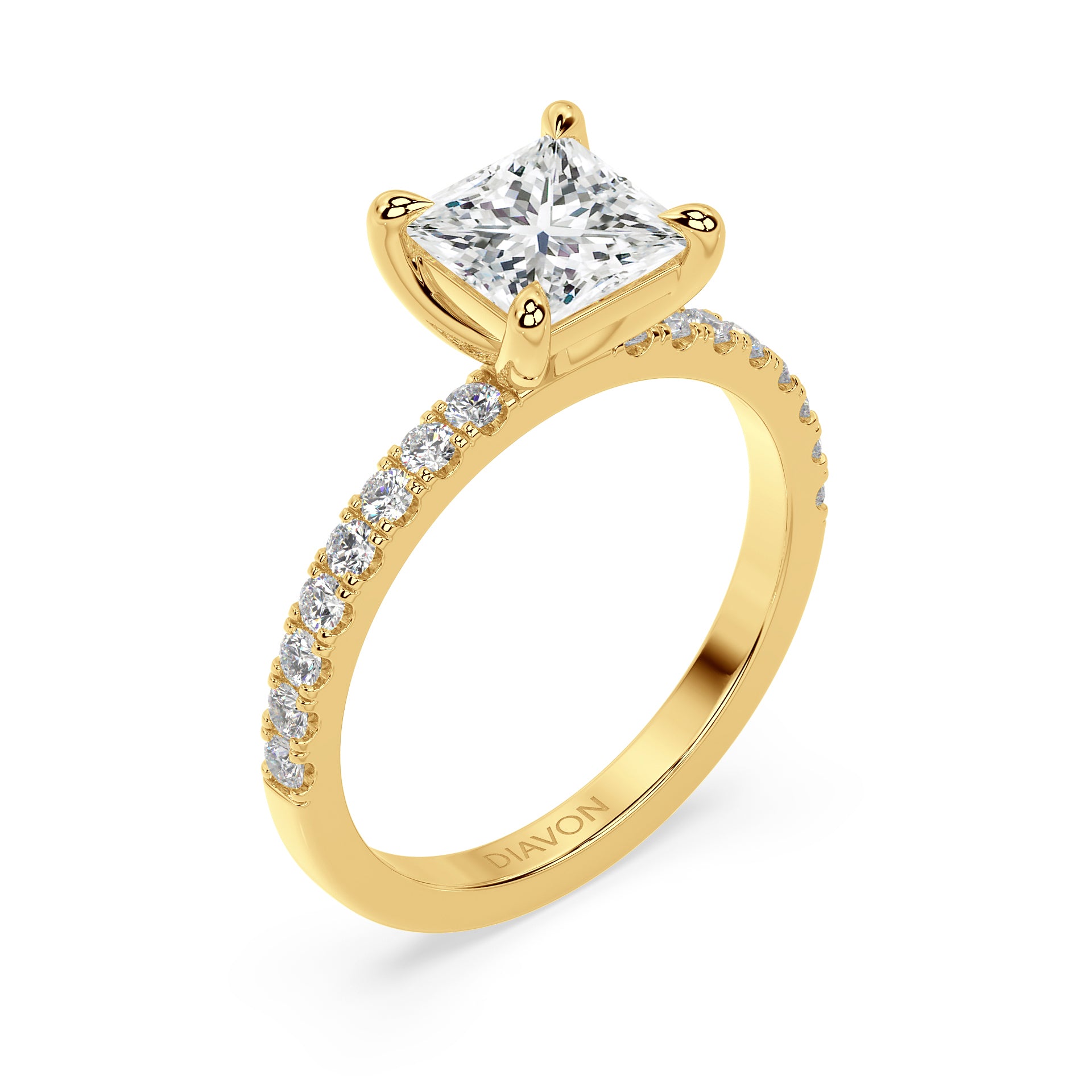 ICONIC SOLITAIRE PAVE RING I PRINCESS