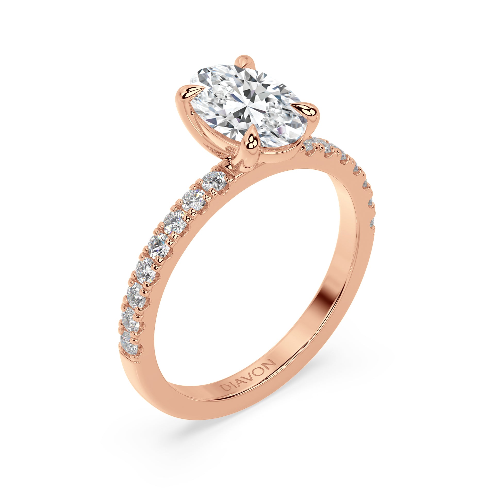 ICONIC SOLITAIRE PAVE RING I OVAL