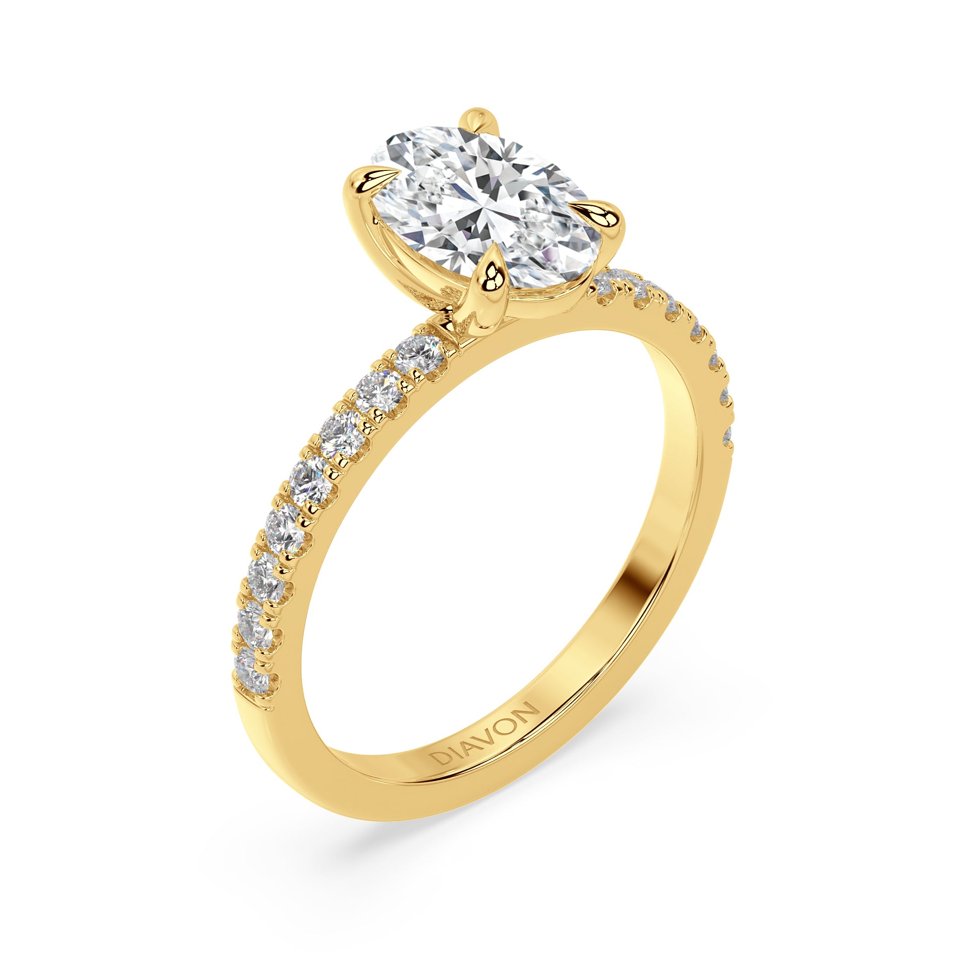 ICONIC SOLITAIRE PAVE RING I OVAL