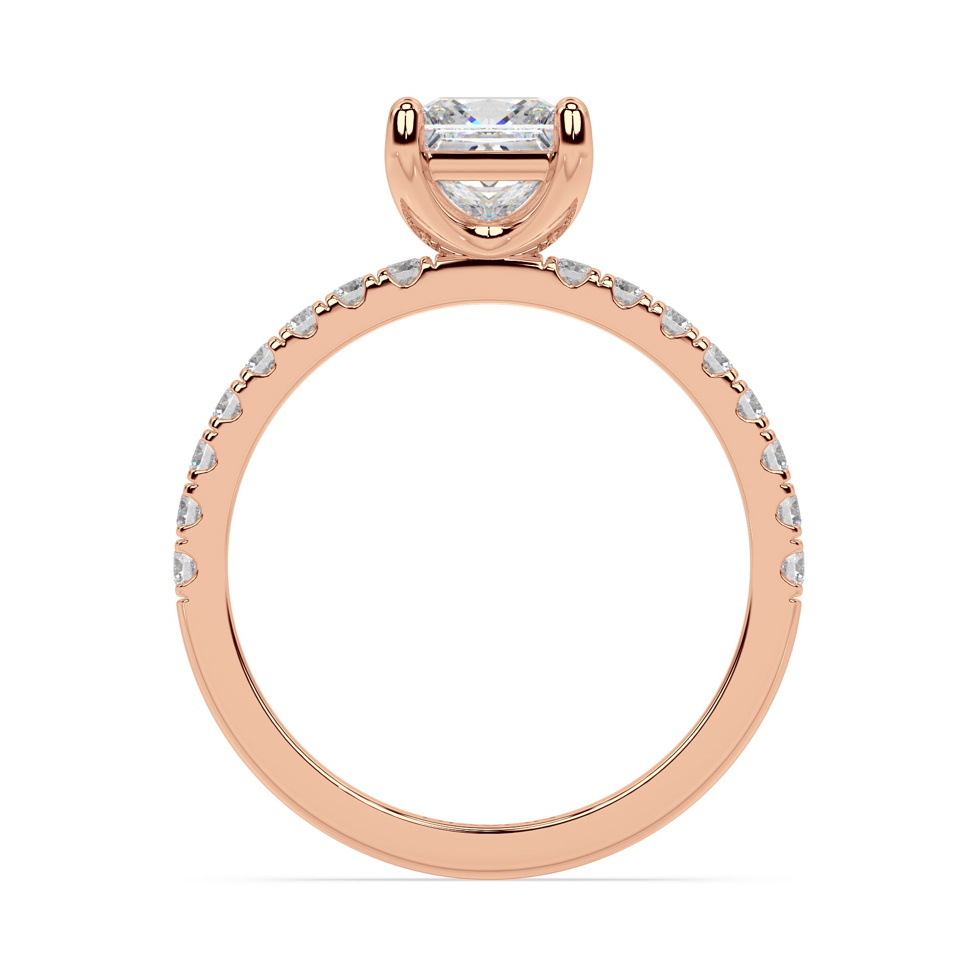 SIGNATURE SOLITAIRE ring with pavé | Princess