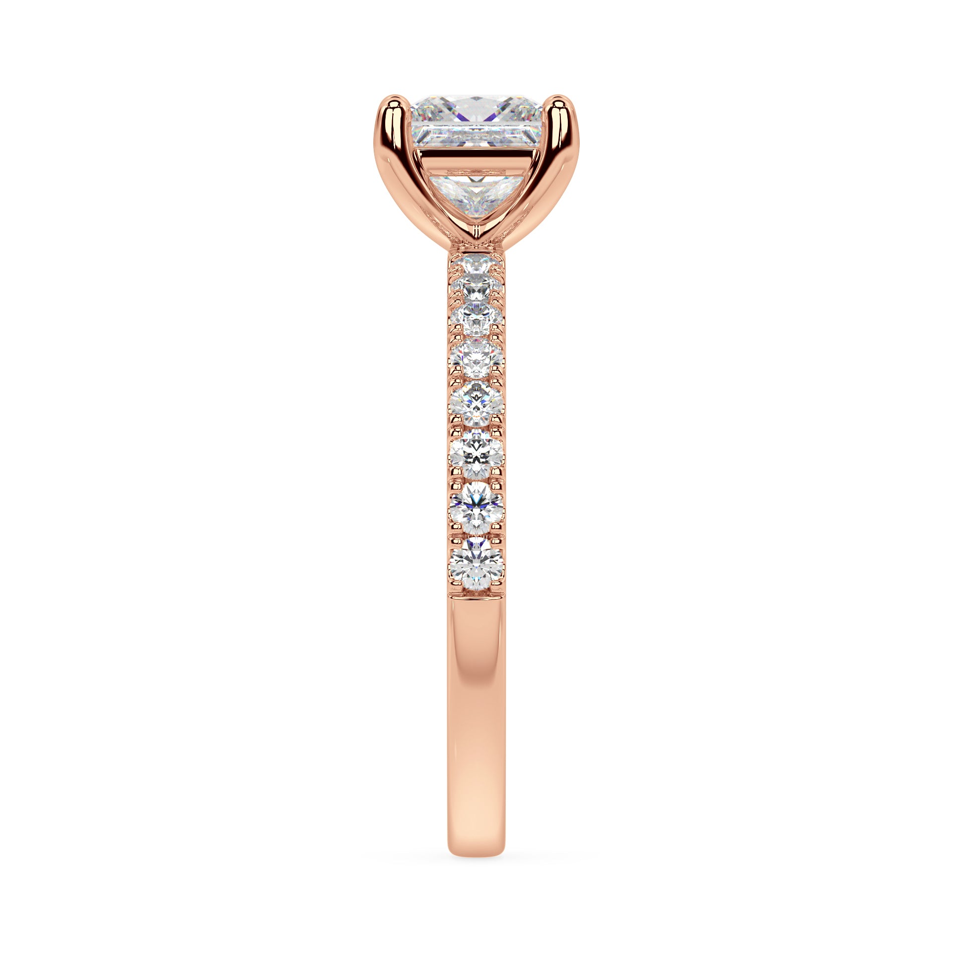 SIGNATURE SOLITAIRE ring with pavé | Princess