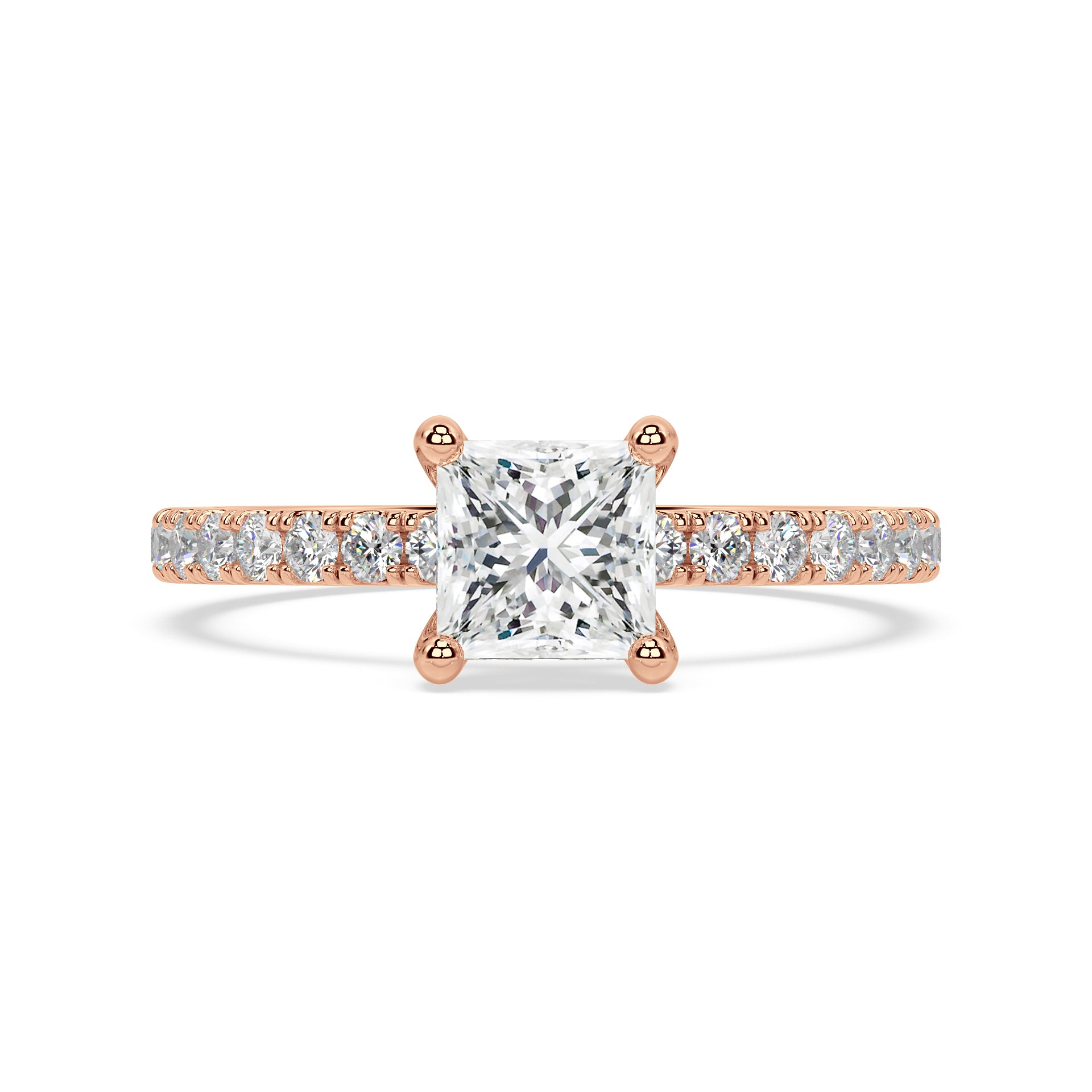 SIGNATURE SOLITAIRE ring with pavé | Princess