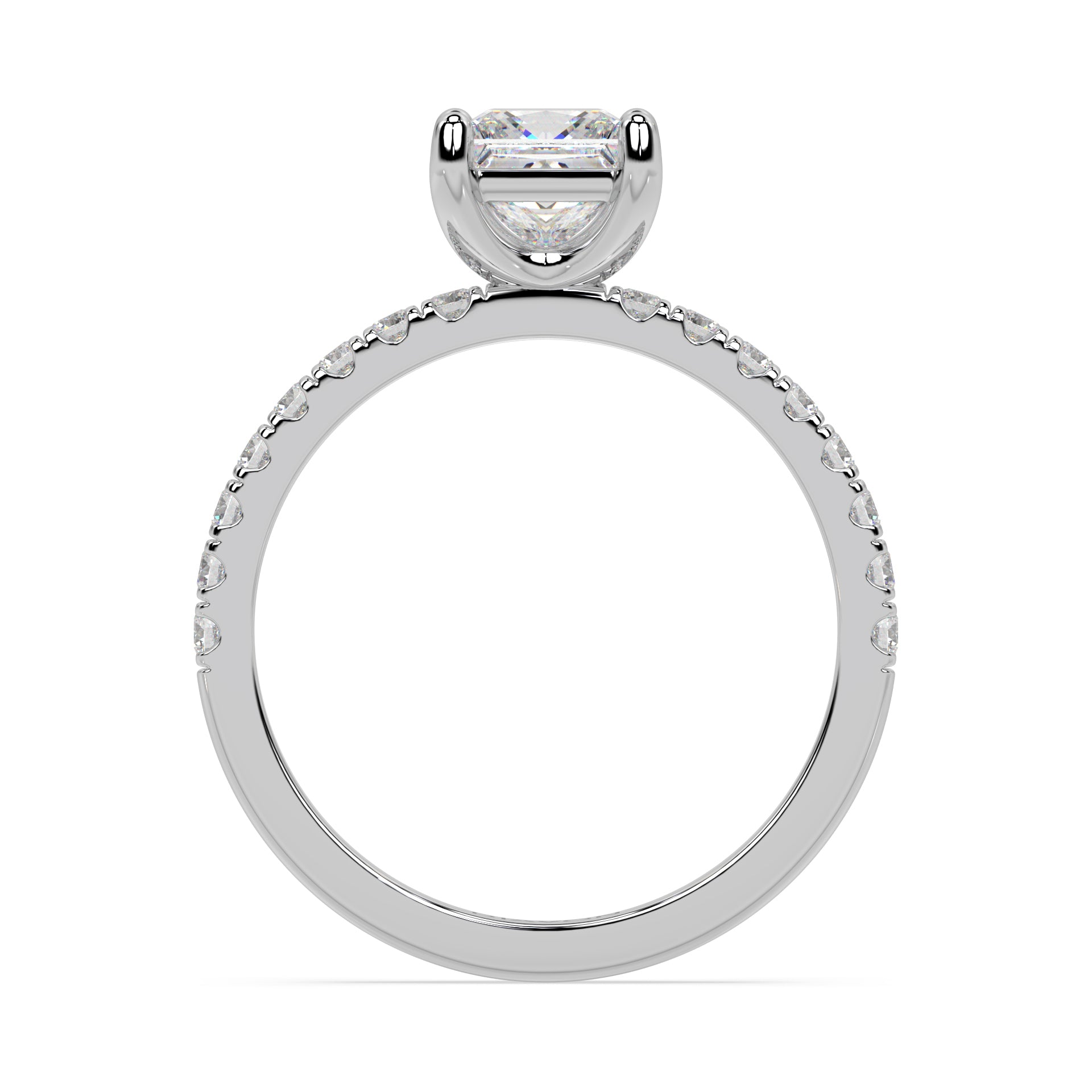 SIGNATURE SOLITAIRE ring with pavé | Princess