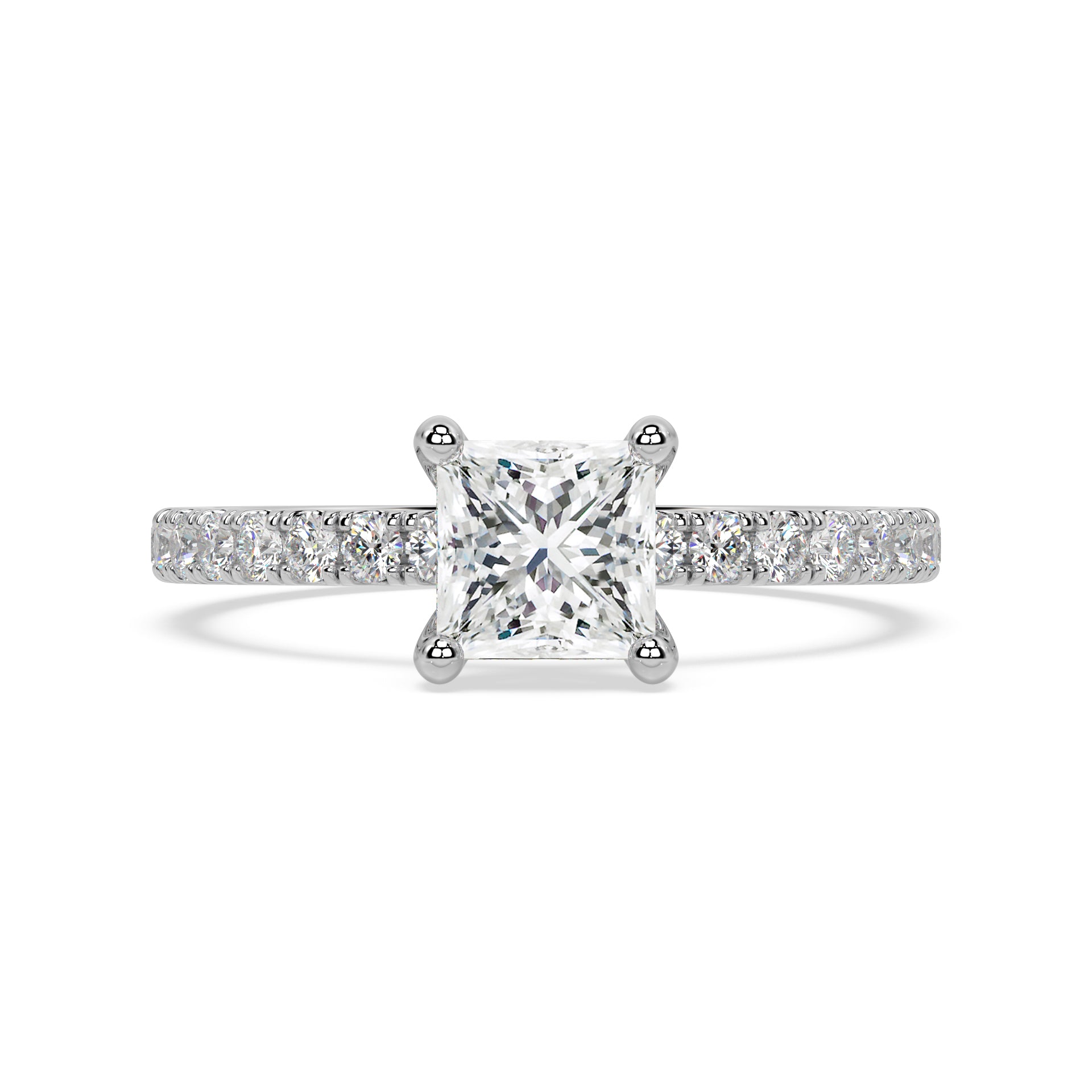 SIGNATURE SOLITAIRE ring with pavé | Princess