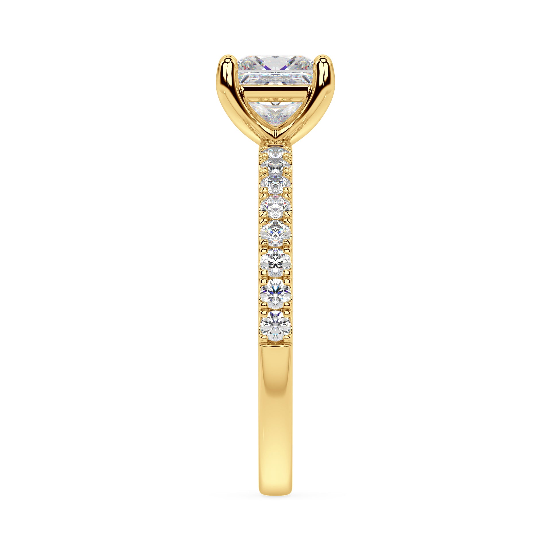 SIGNATURE SOLITAIRE ring with pavé | Princess