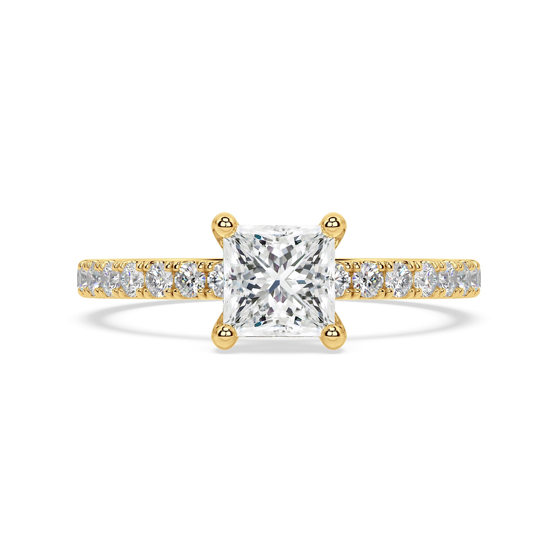 SIGNATURE SOLITAIRE ring with pavé | Princess