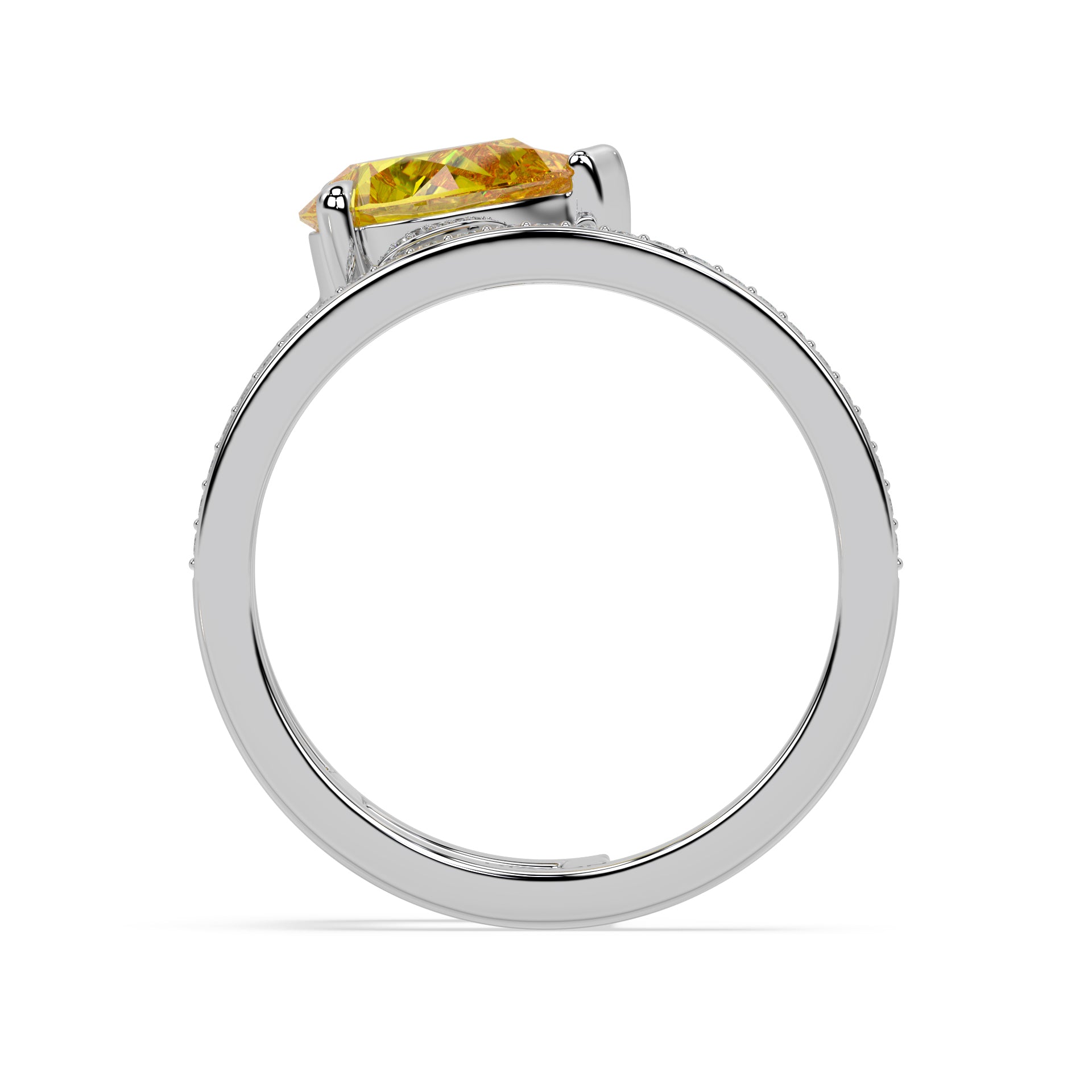FANCY YELLOW ICONIC RING I PEAR