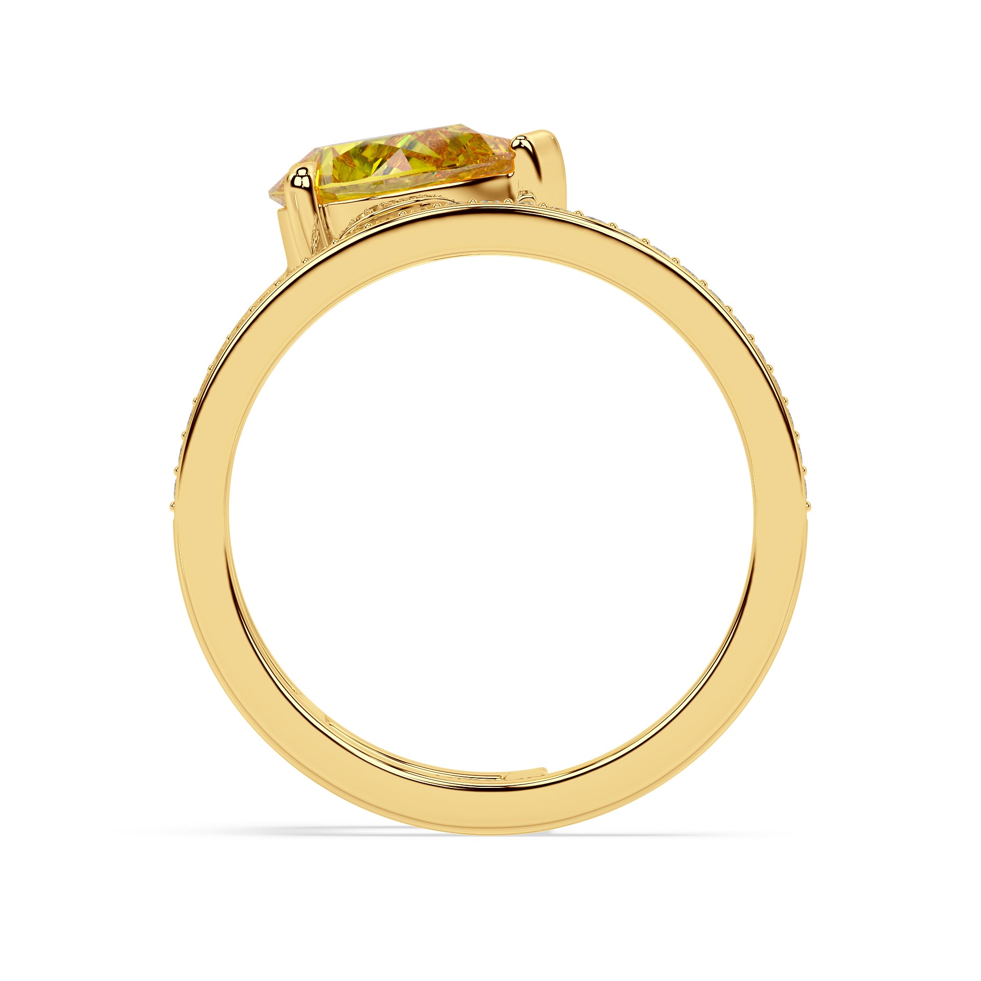 FANCY YELLOW ICONIC RING I PEAR