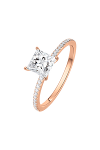 SIGNATURE SOLITAIRE Ring mit Pavé | Princess