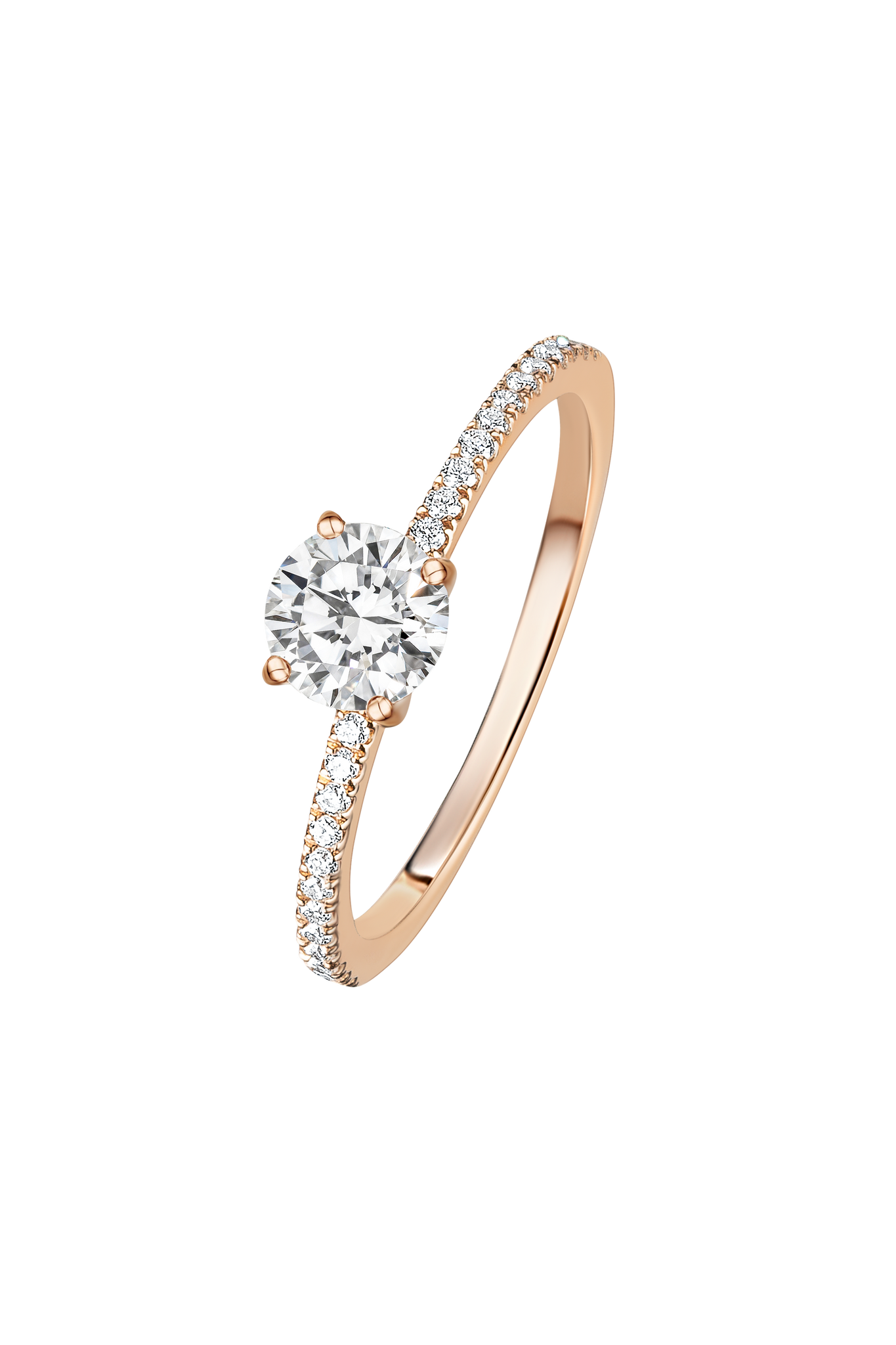 SIGNATURE SOLITAIRE Ring mit Pavé | Round Brilliant