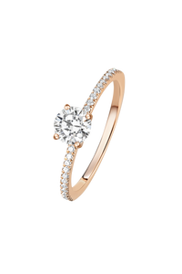 SIGNATURE SOLITAIRE Ring mit Pavé | Round Brilliant