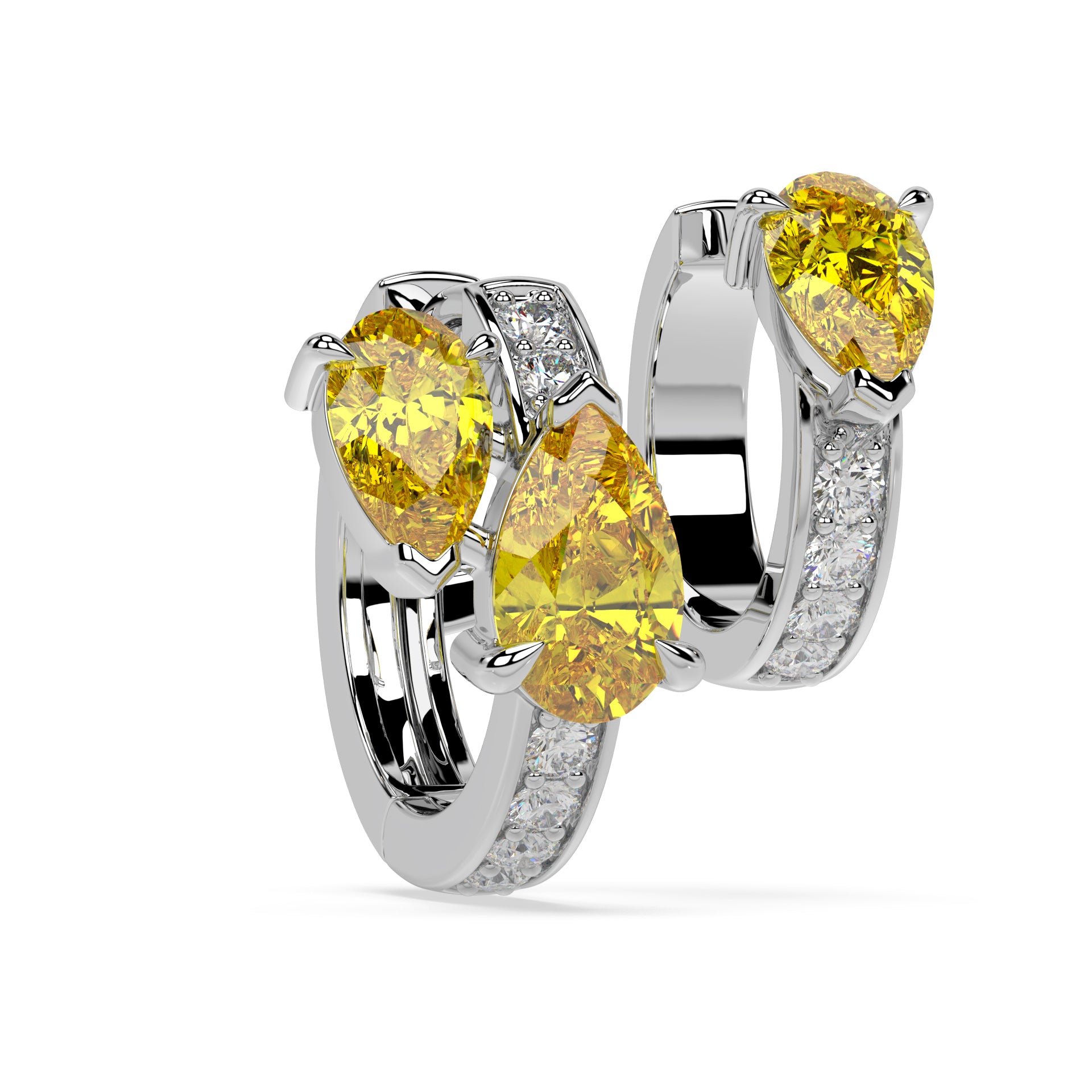 Floating Pavé Hoop Earrings