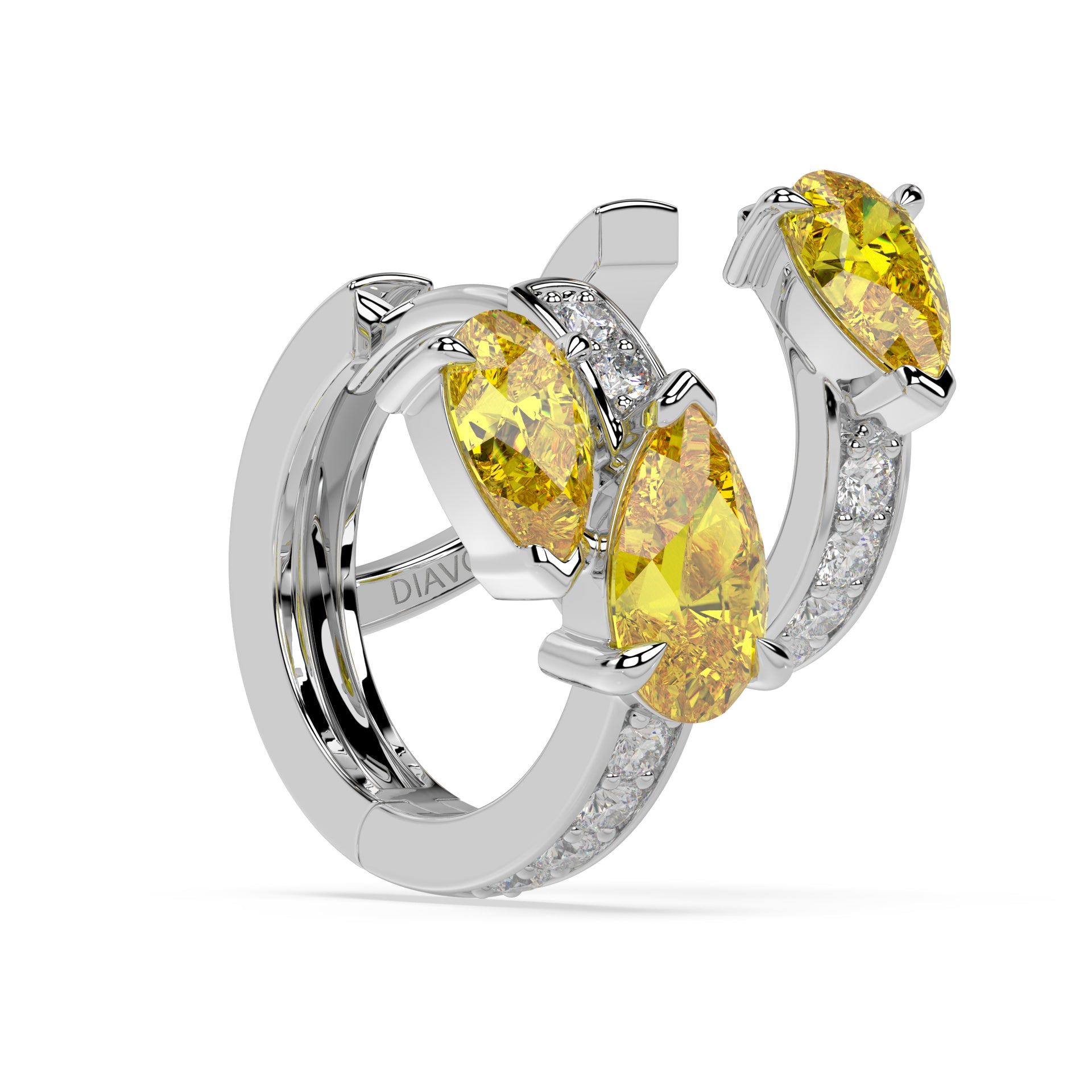 Floating Pavé Hoop Earrings