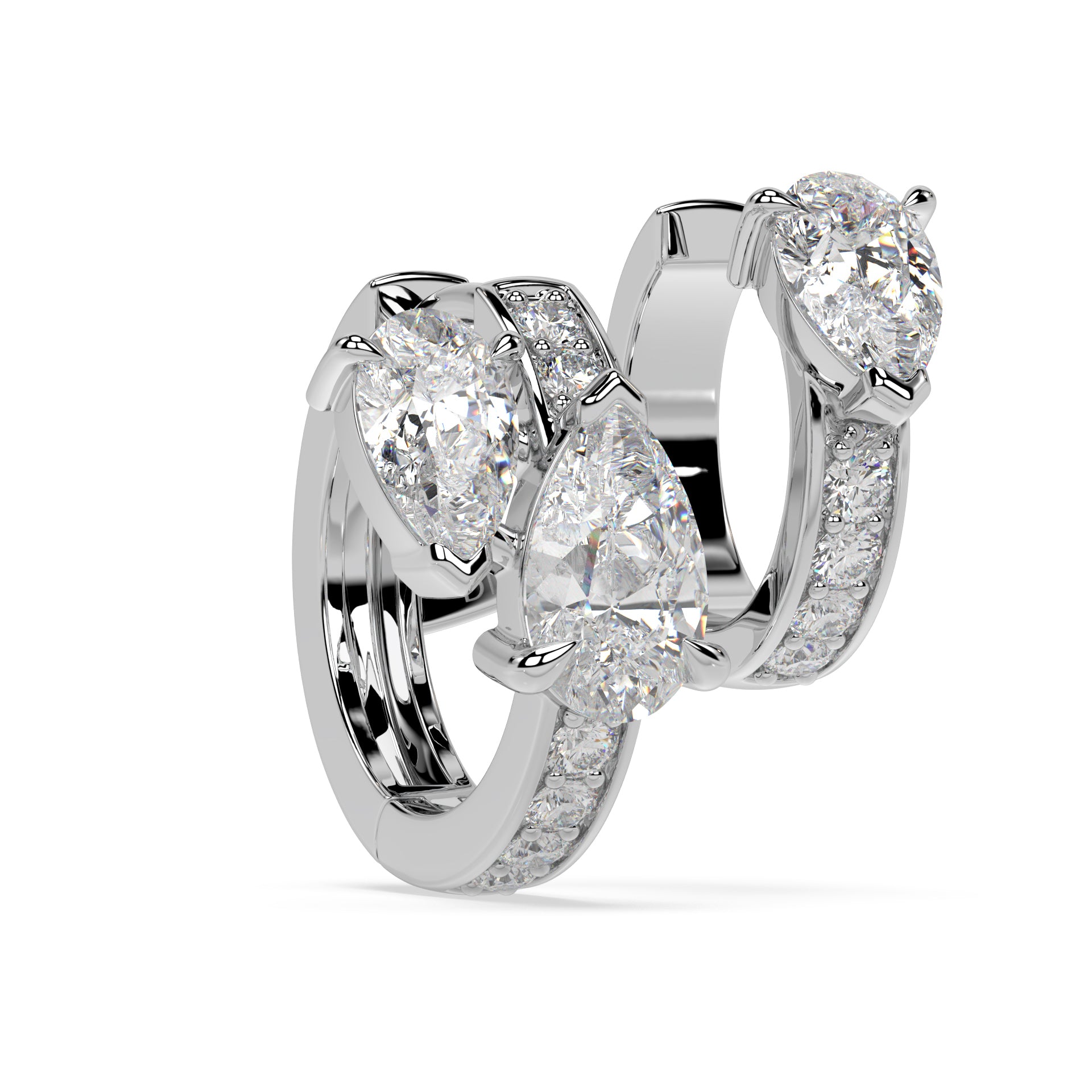 Floating Pavé Hoop Earrings