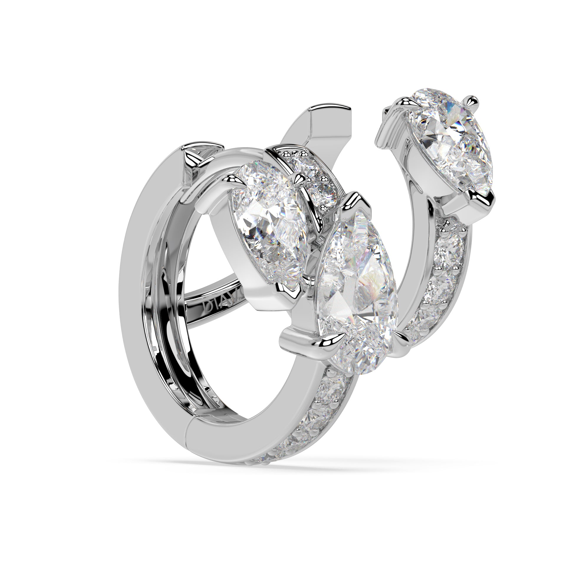 Floating Pavé Hoop Earrings