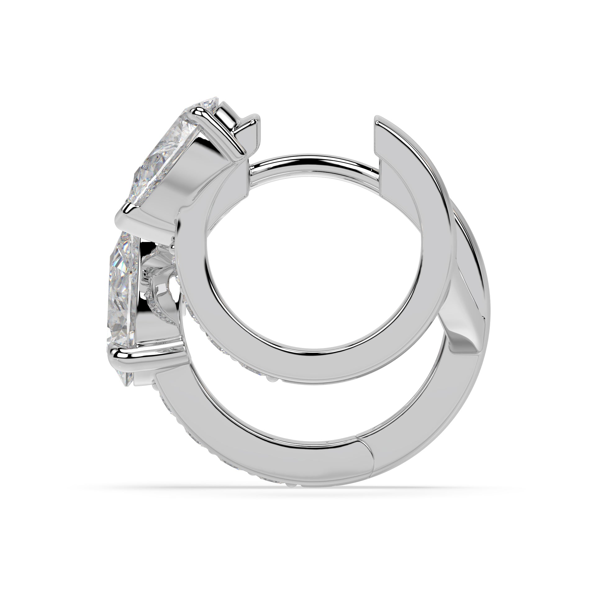 Floating Pavé Hoop Earrings