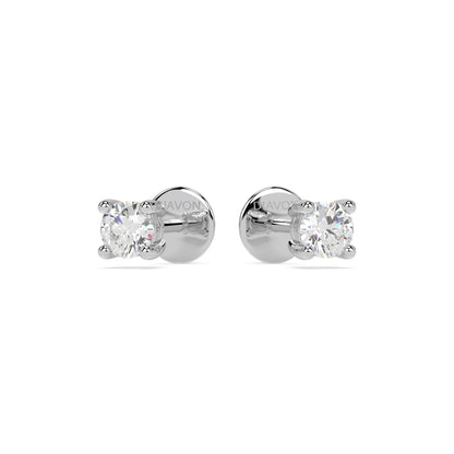 ESSENTIAL SOLITAIRE Stud Earrings | Round Brilliant