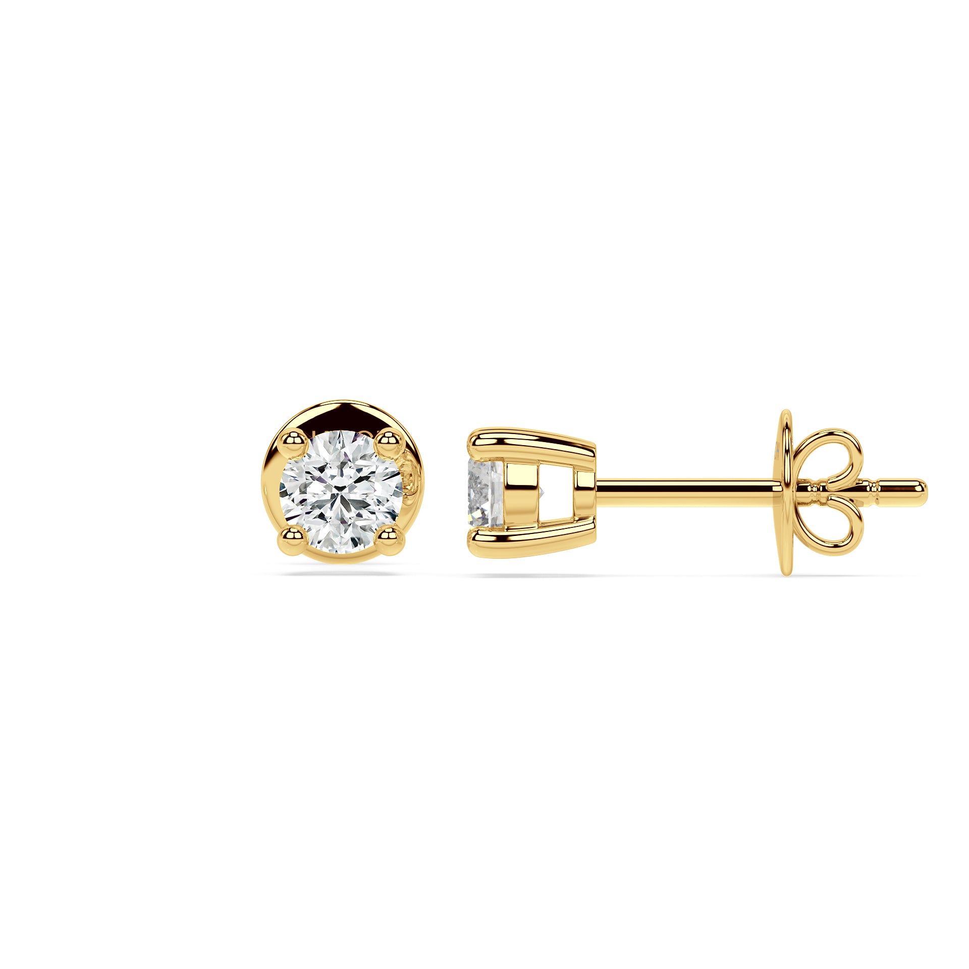 ESSENTIAL SOLITAIRE Stud Earrings | Round Brilliant