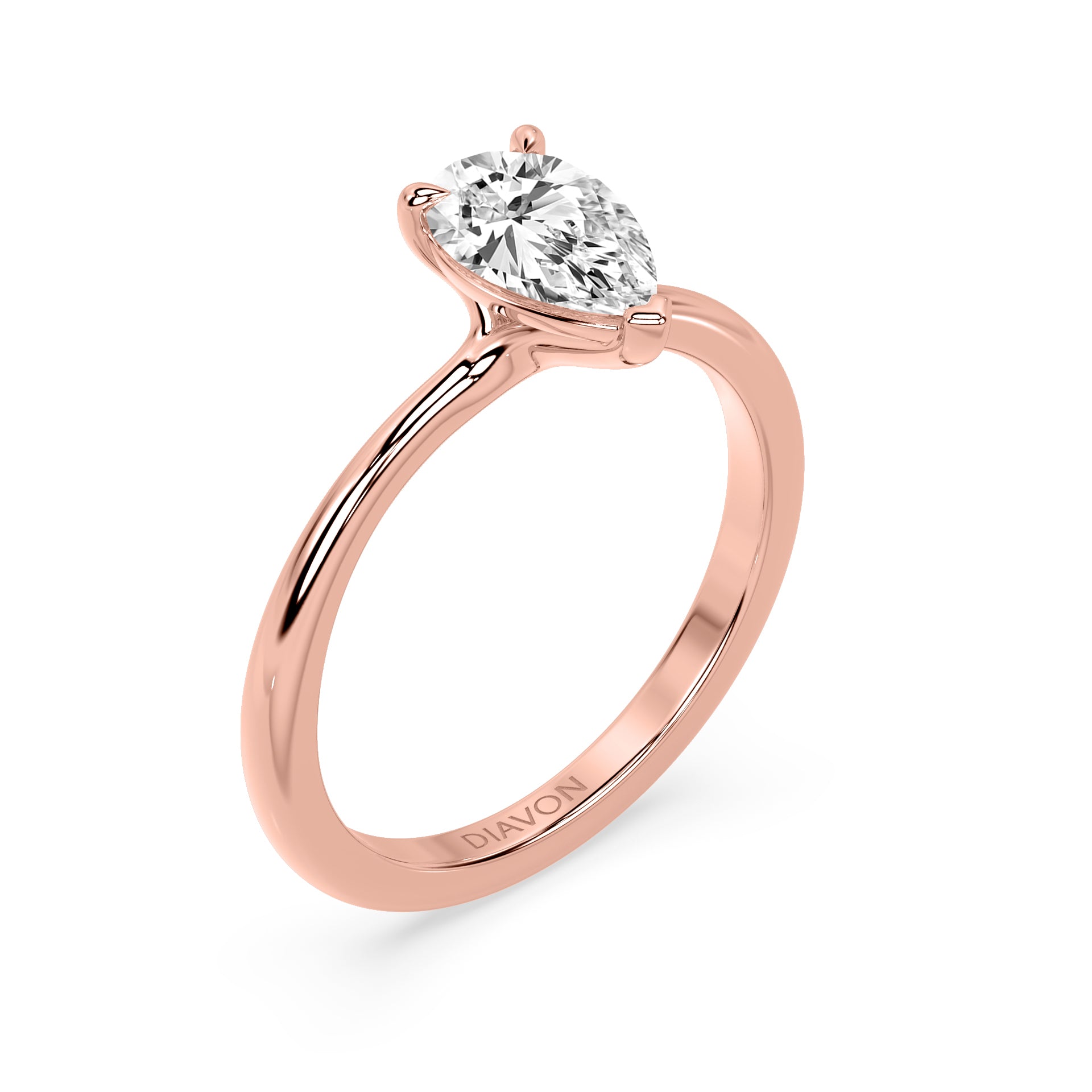 TAPERED SOLITAIRE RING I PEAR