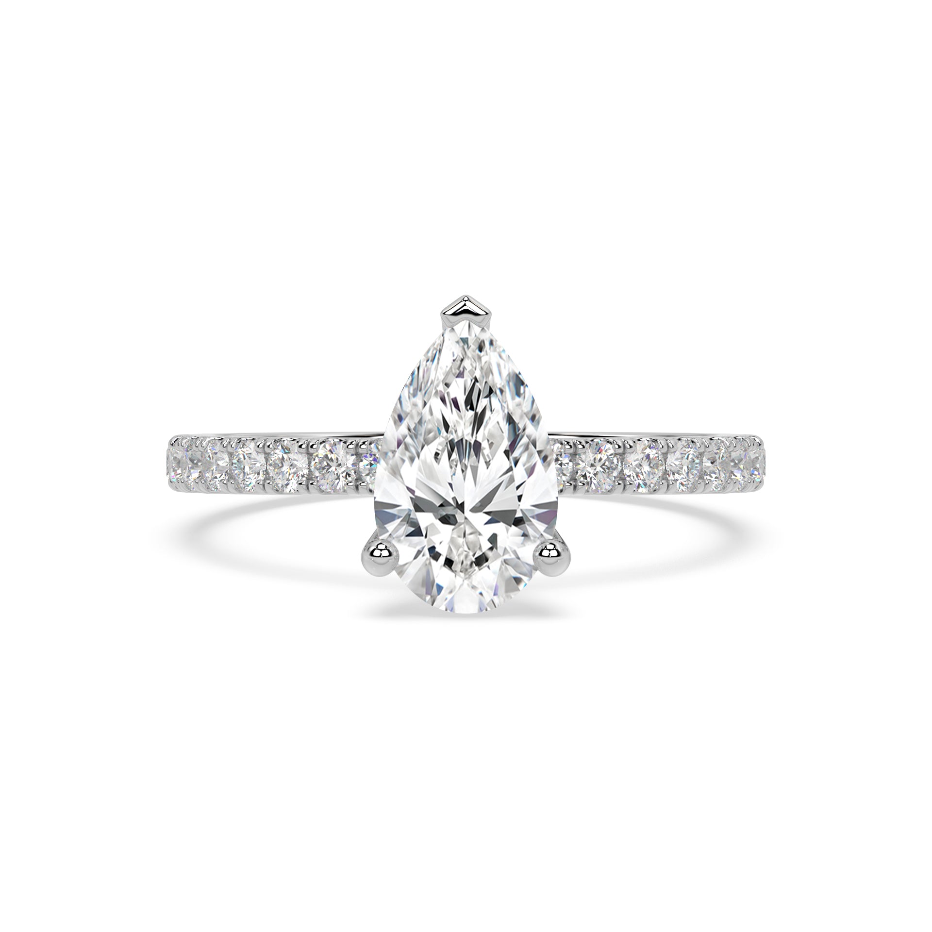 SIGNATURE SOLITAIRE PAVÉ RING I PEAR