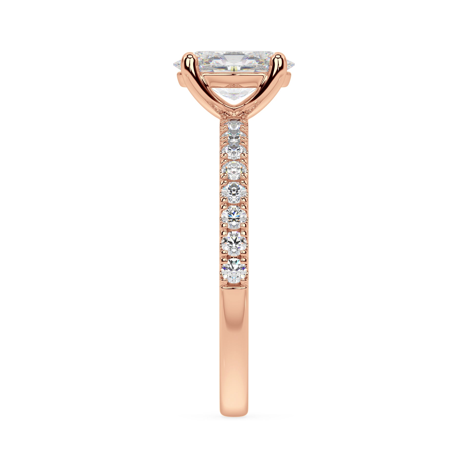 SIGNATURE SOLITAIRE PAVÉ RING I OVAL