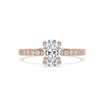 SIGNATURE SOLITAIRE PAVÉ RING I OVAL