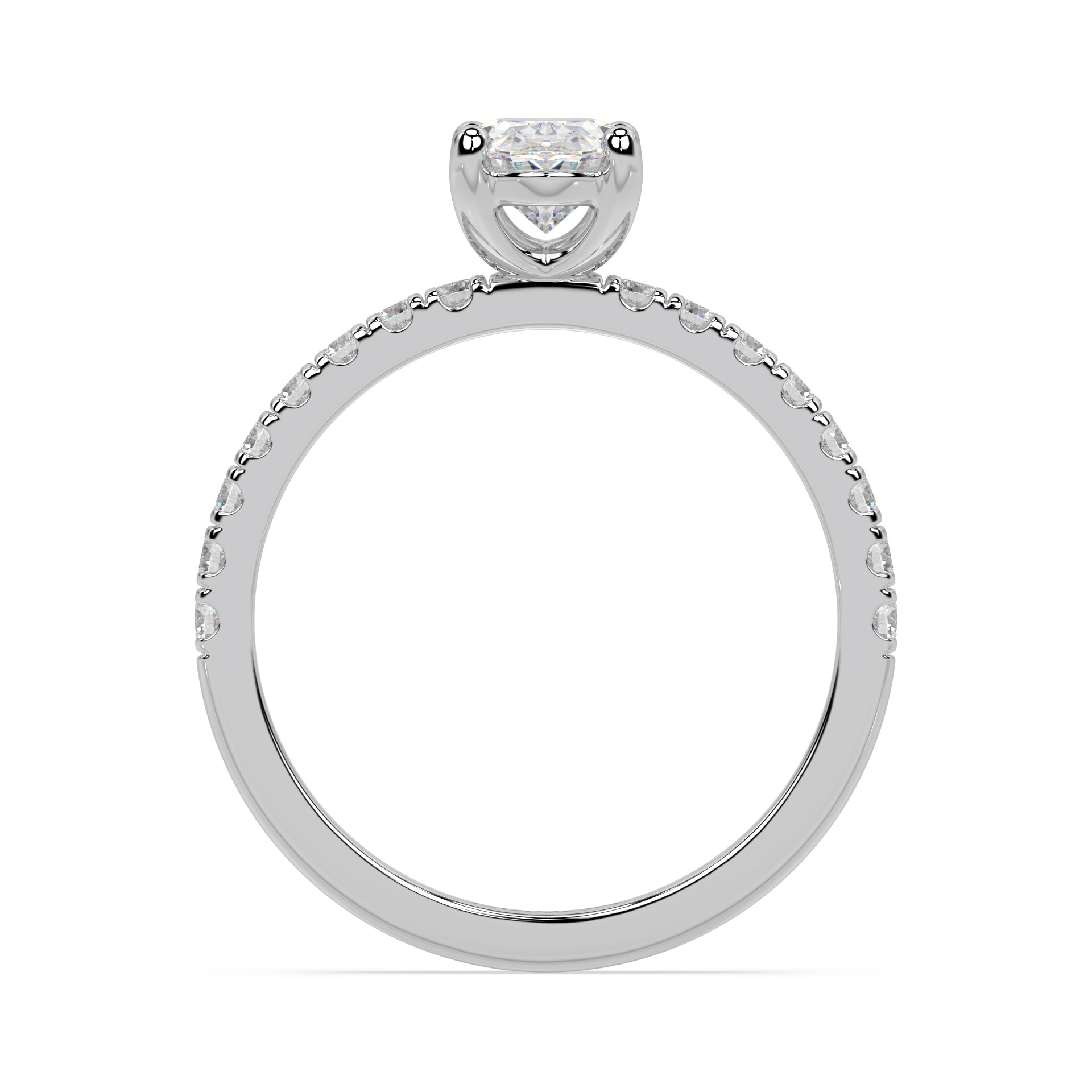 SIGNATURE SOLITAIRE PAVÉ RING I OVAL