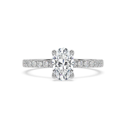 SIGNATURE SOLITAIRE PAVÉ RING I OVAL