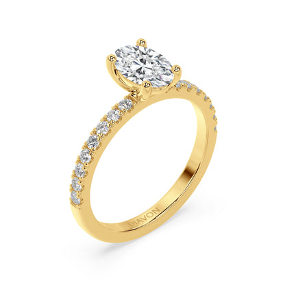 SIGNATURE SOLITAIRE PAVÉ RING I OVAL