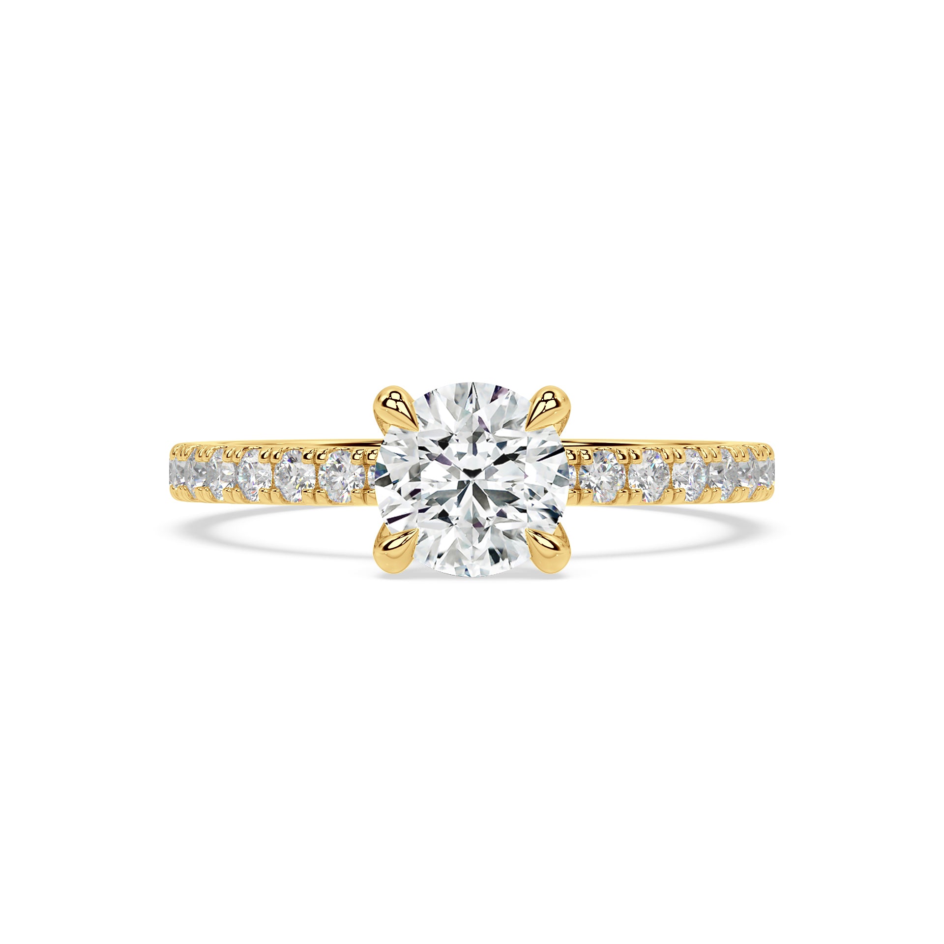 ICONIC SOLITAIRE PAVE RING I ROUND