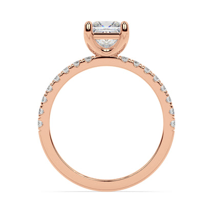 SIGNATURE SOLITAIRE ring with pavé | Princess