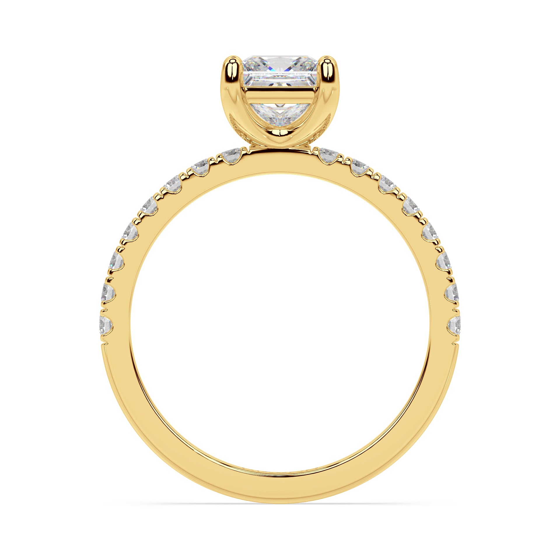 SIGNATURE SOLITAIRE ring with pavé | Princess