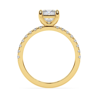 SIGNATURE SOLITAIRE ring with pavé | Princess
