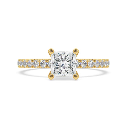SIGNATURE SOLITAIRE ring with pavé | Princess