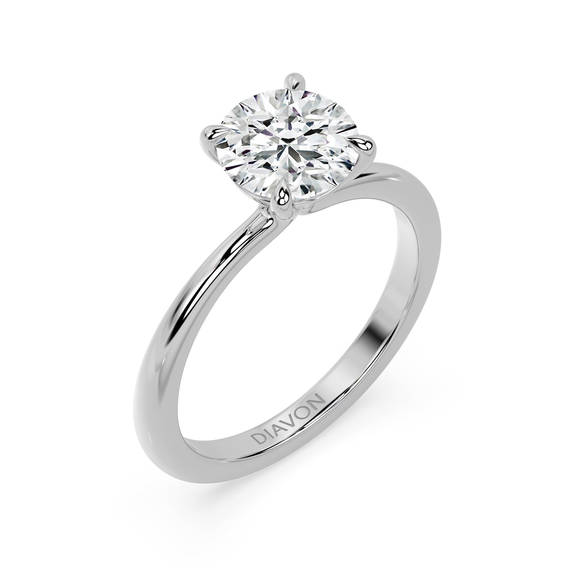 TAPERED SOLITAIRE RING I ROUND