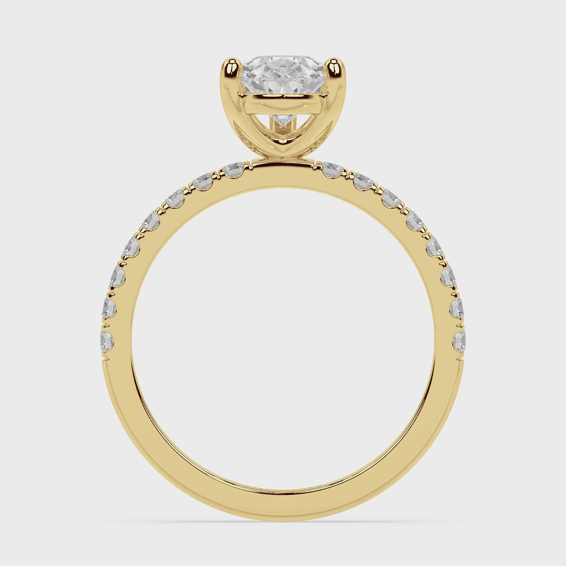 SIGNATURE SOLITAIRE PAVÉ RING I PEAR
