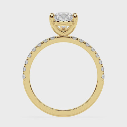 SIGNATURE SOLITAIRE PAVÉ RING I PEAR