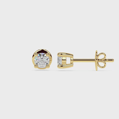 ESSENTIAL SOLITAIRE Stud Earrings | Round Brilliant