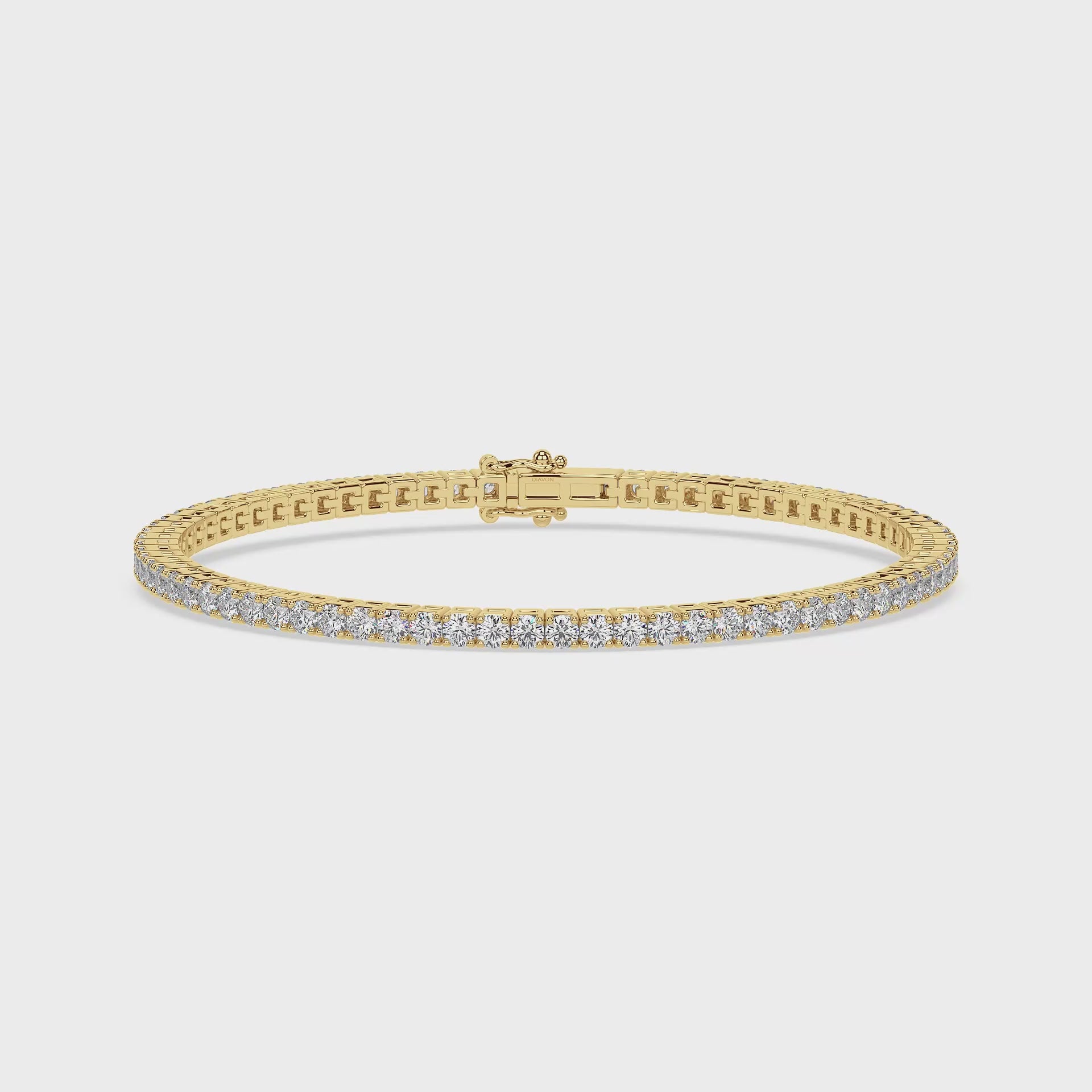 Load video: SIGNATURE tennis bracelet | Round Brilliant